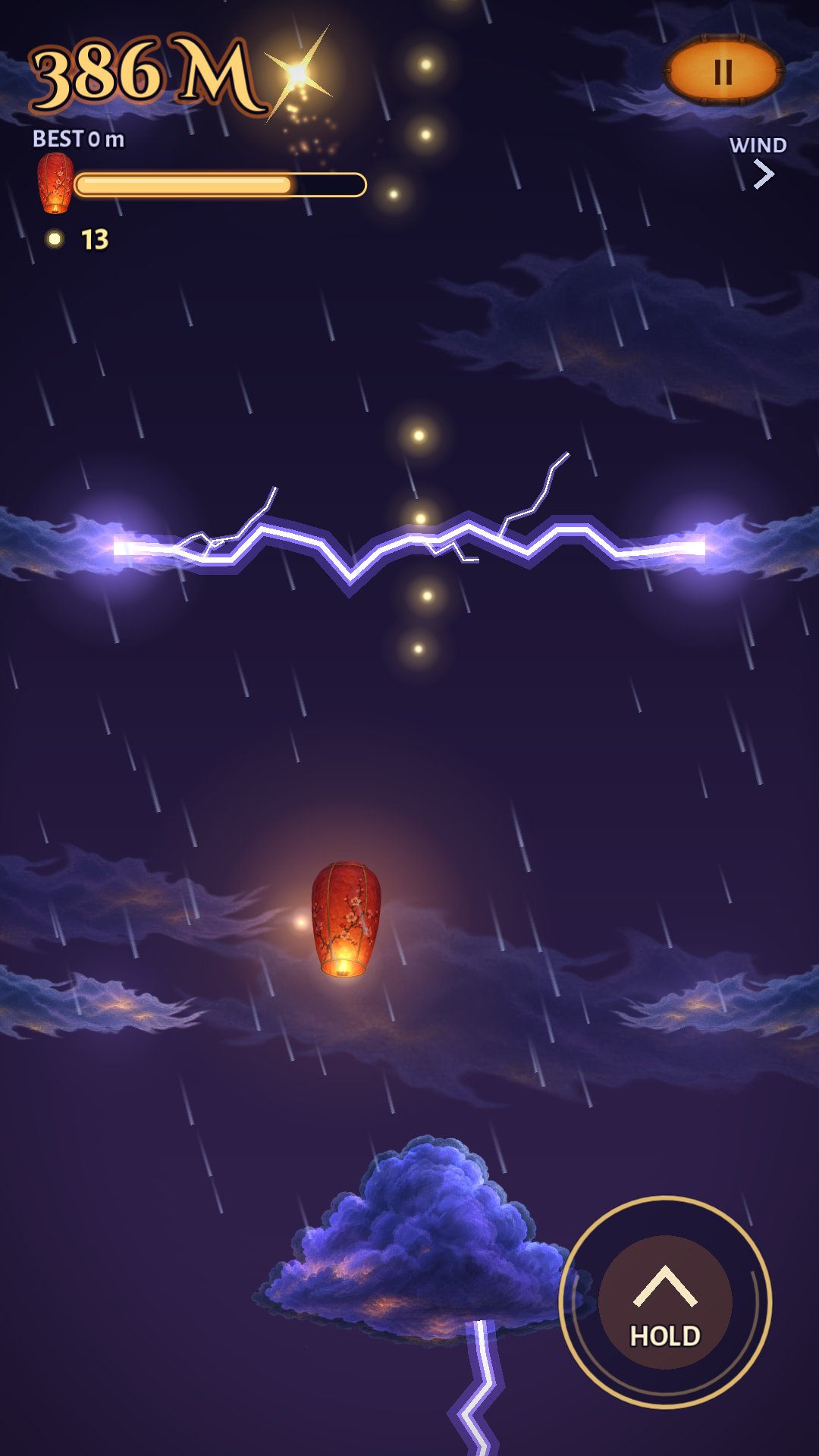 Lightning arcs cross the sky on a rhythm.