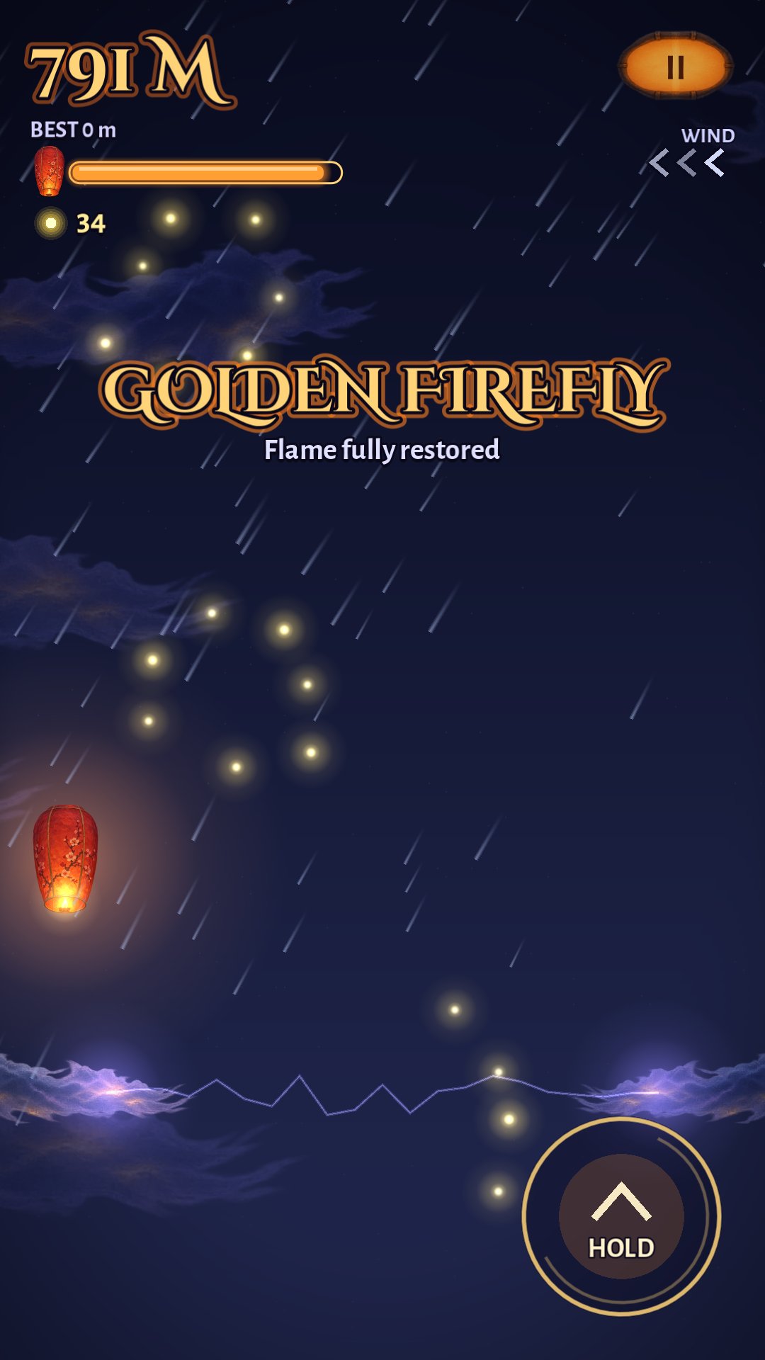 A golden firefly restores your whole flame.