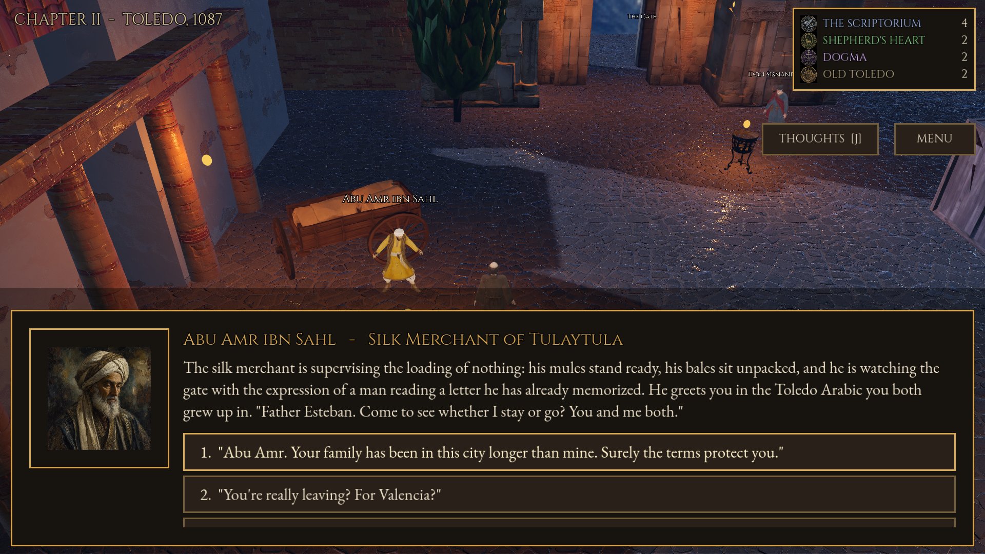 Ask Ibn Sahl whether he will stay in Toledo or leave.
