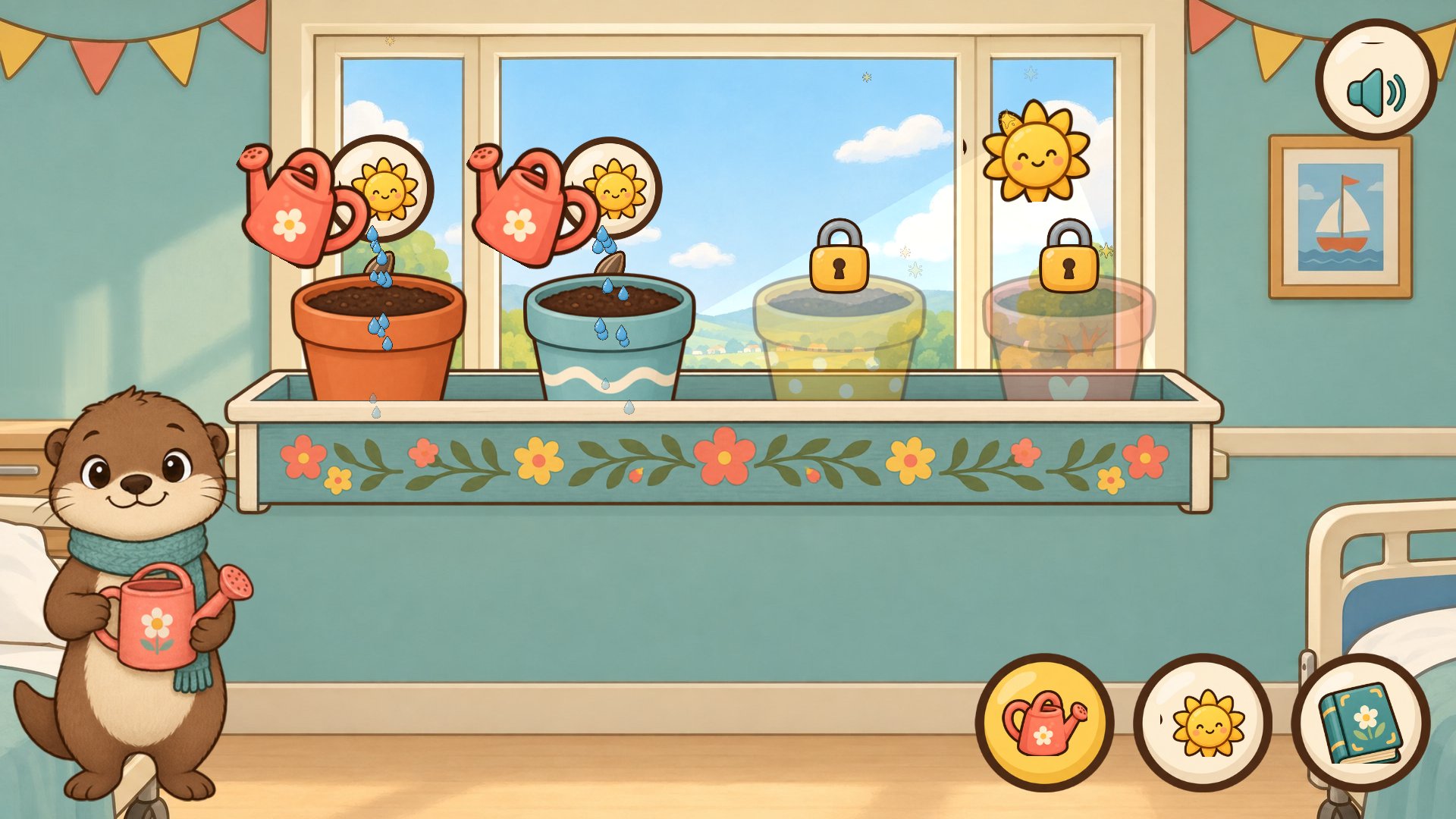Every seed starts with a drink from the watering can.