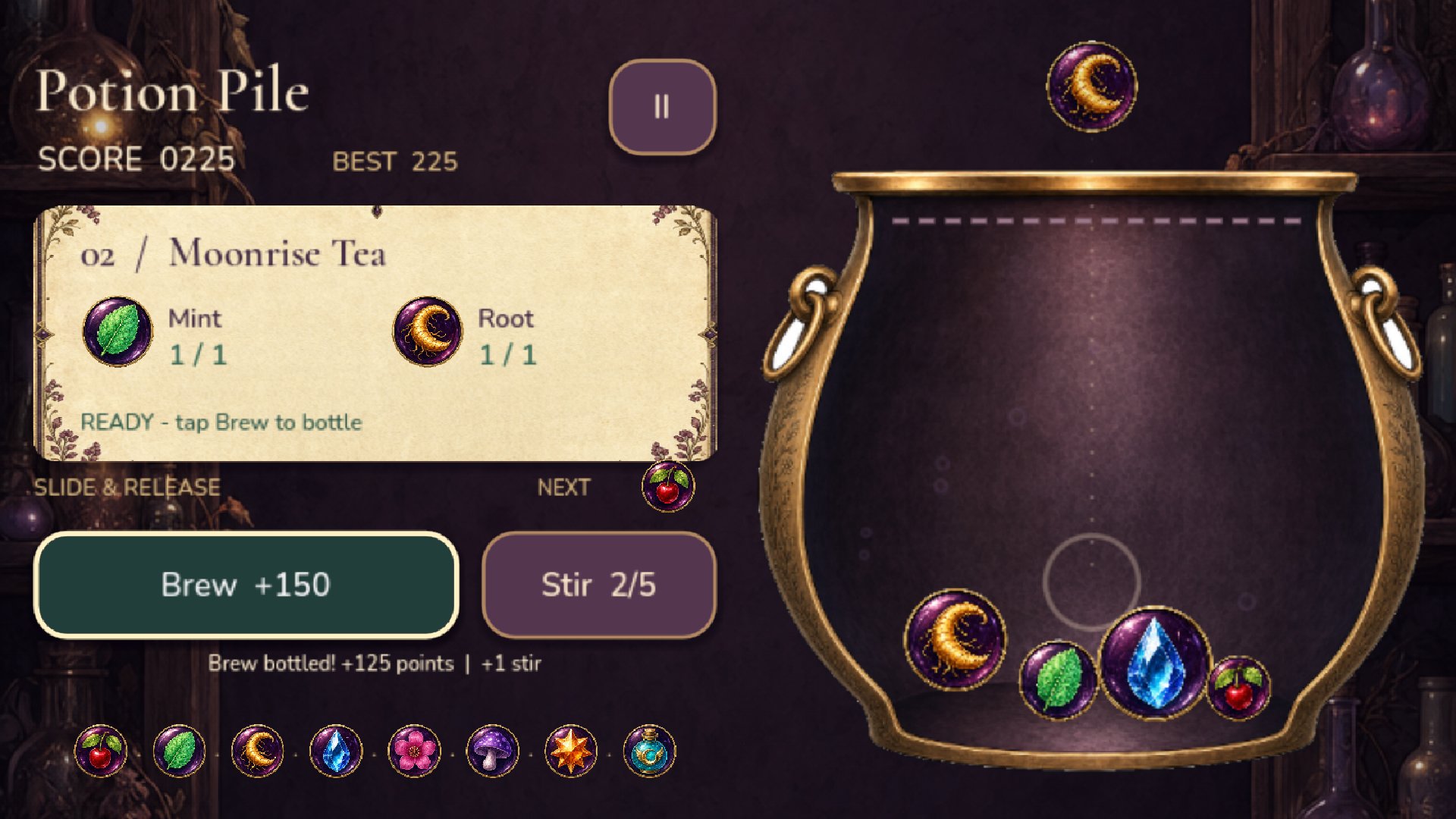 Bottle brews to clear space in the cauldron.
