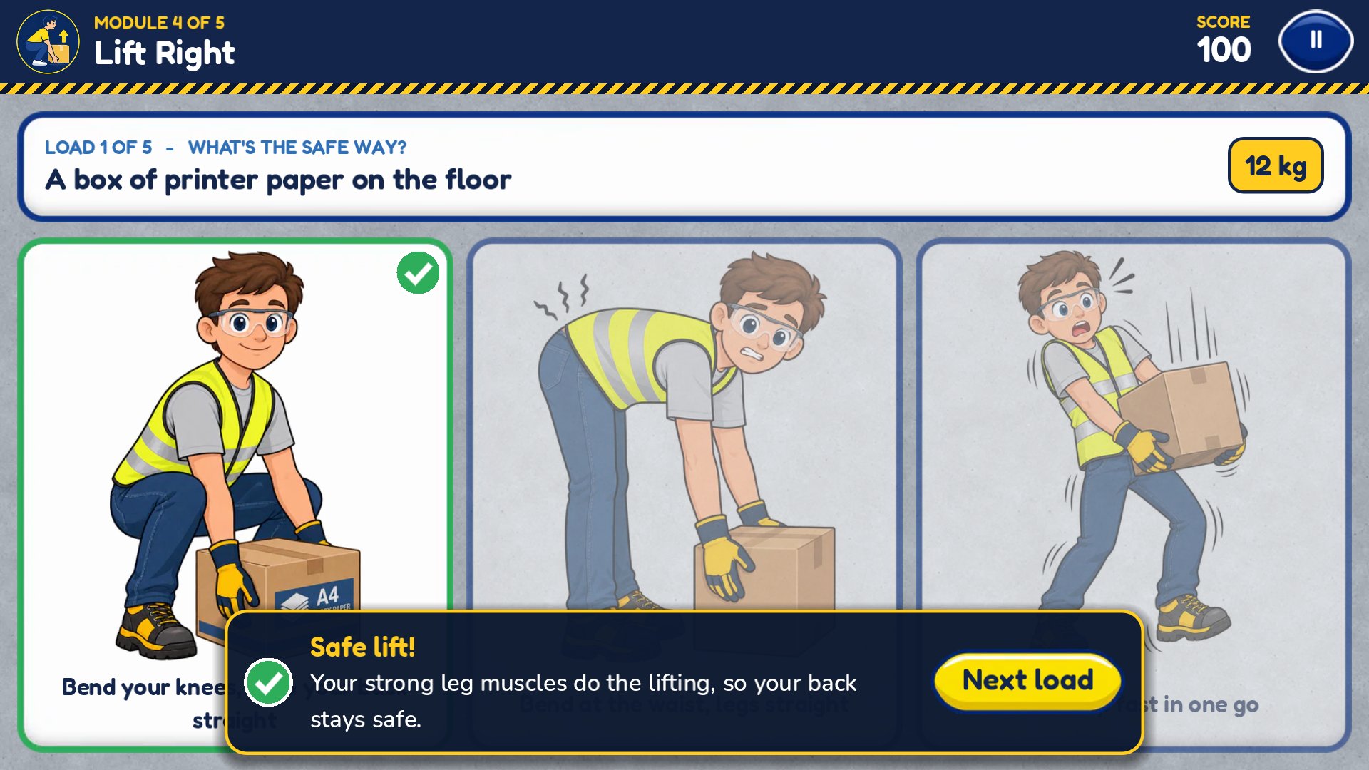 Lift Right: pick the safe way to move each load.