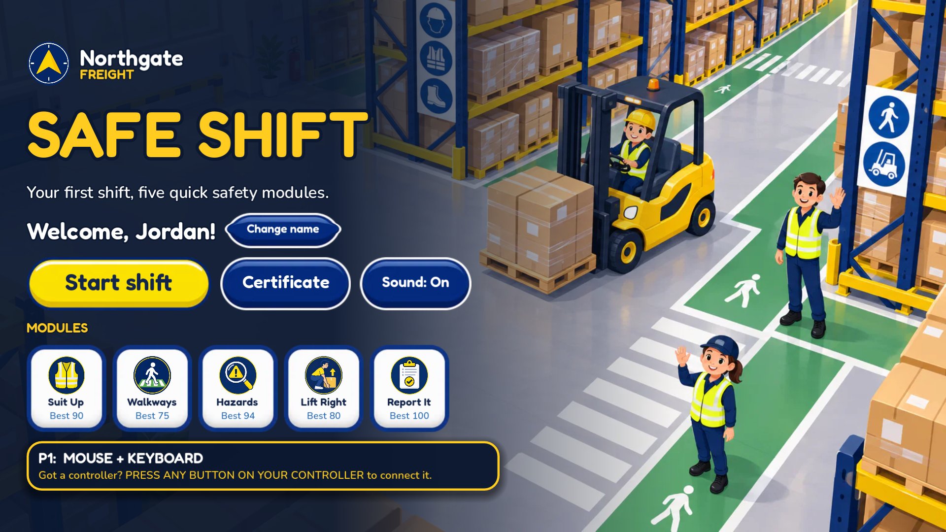 Enter your first name and start your shift.