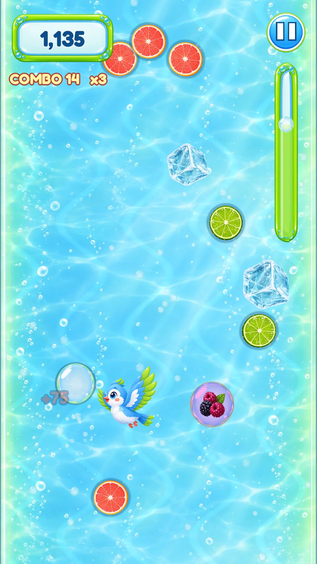 Combo x3: the lark flies in to cheer you on.