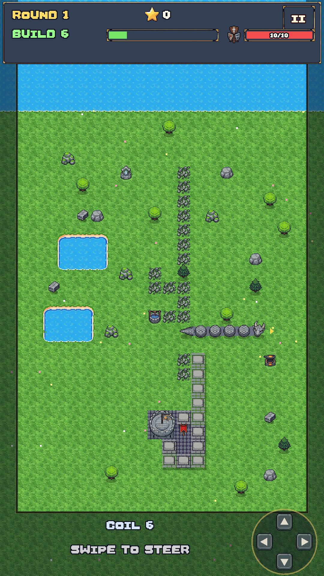 Round 1: the serpent crawls out of the keep; the first loop is already castle ground.