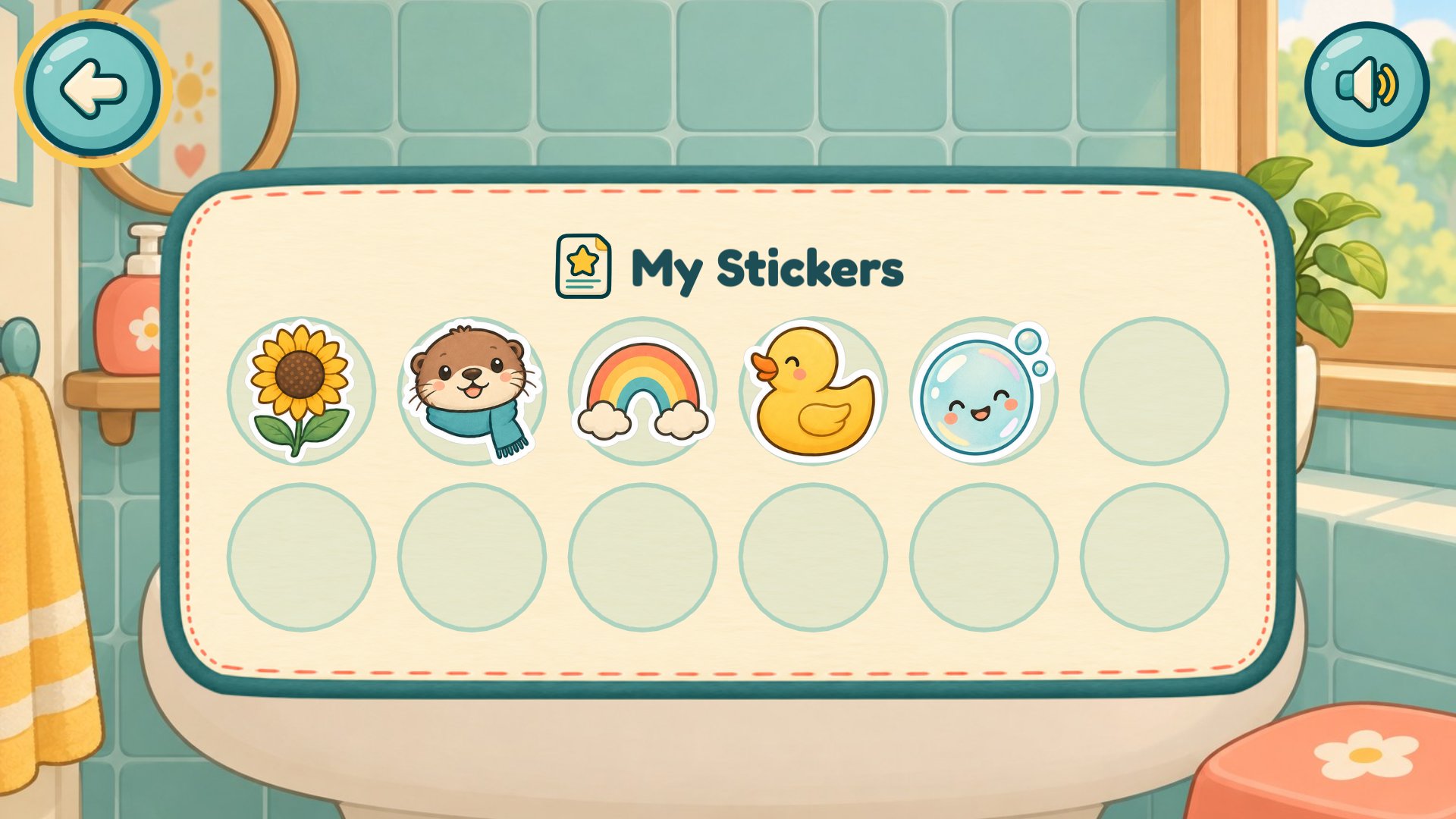 Stickers fill the chart, twelve to a page.