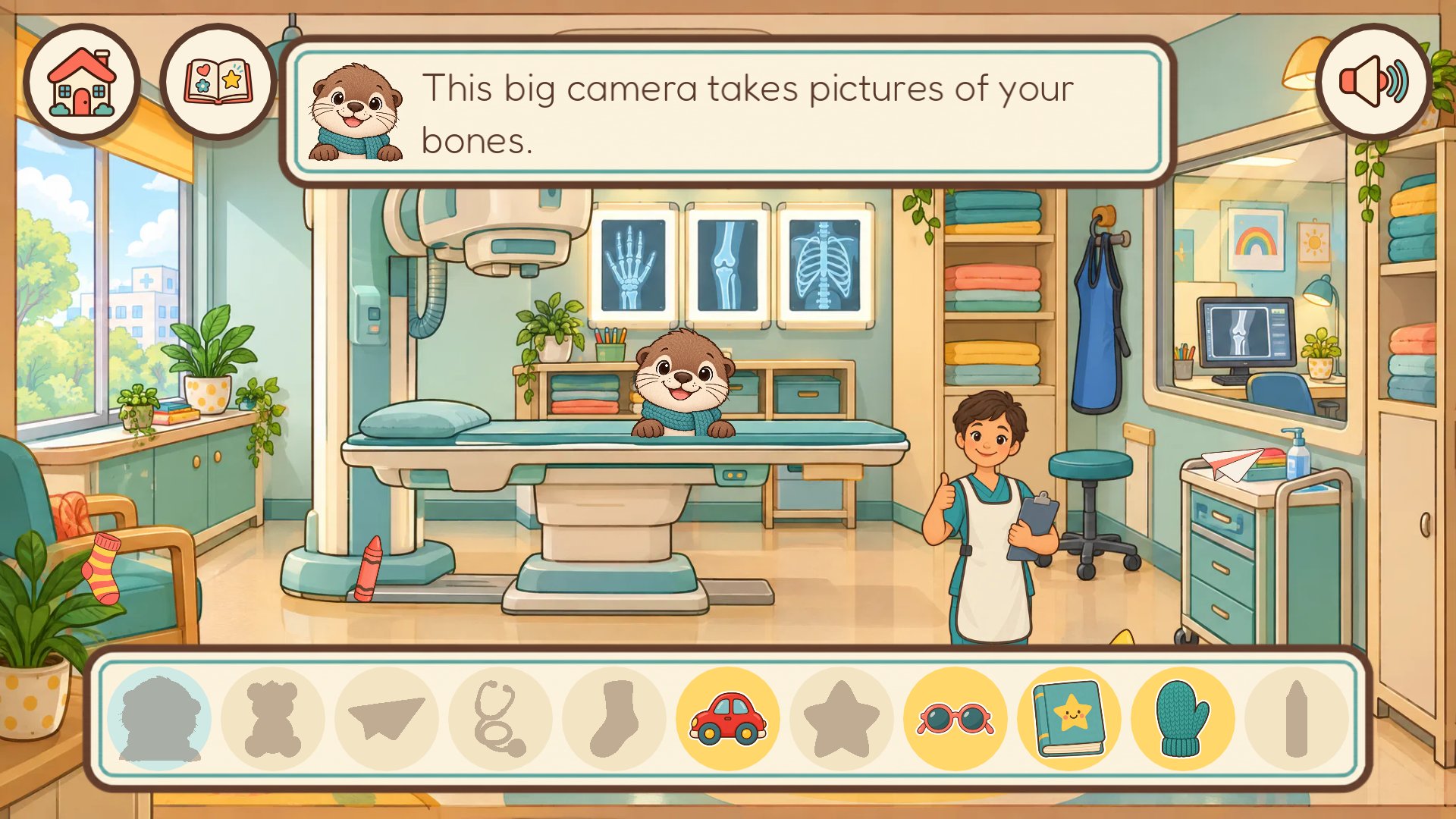Tap the big X-ray camera to learn what it does.