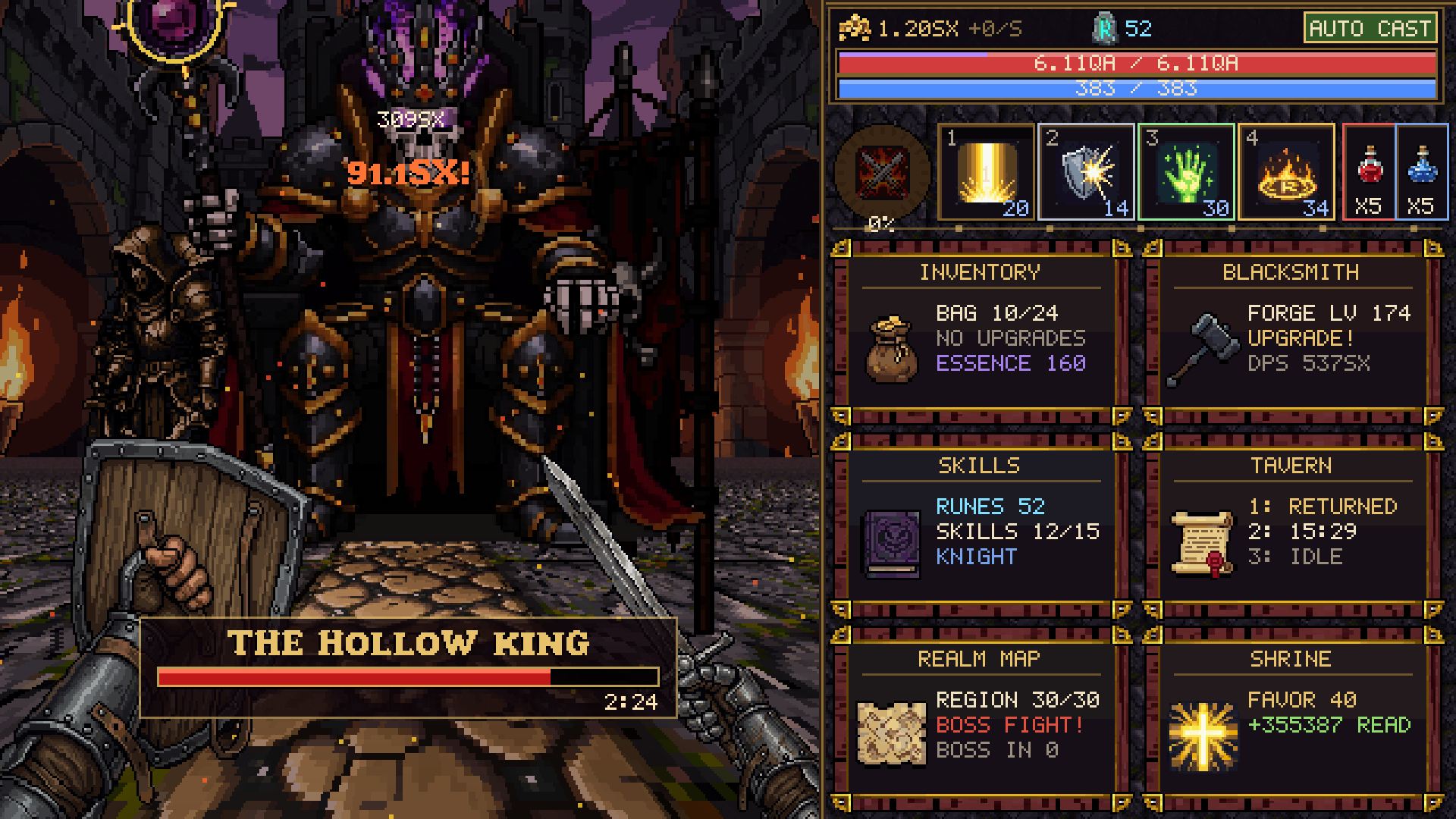 Region 30: the Hollow King on his throne.