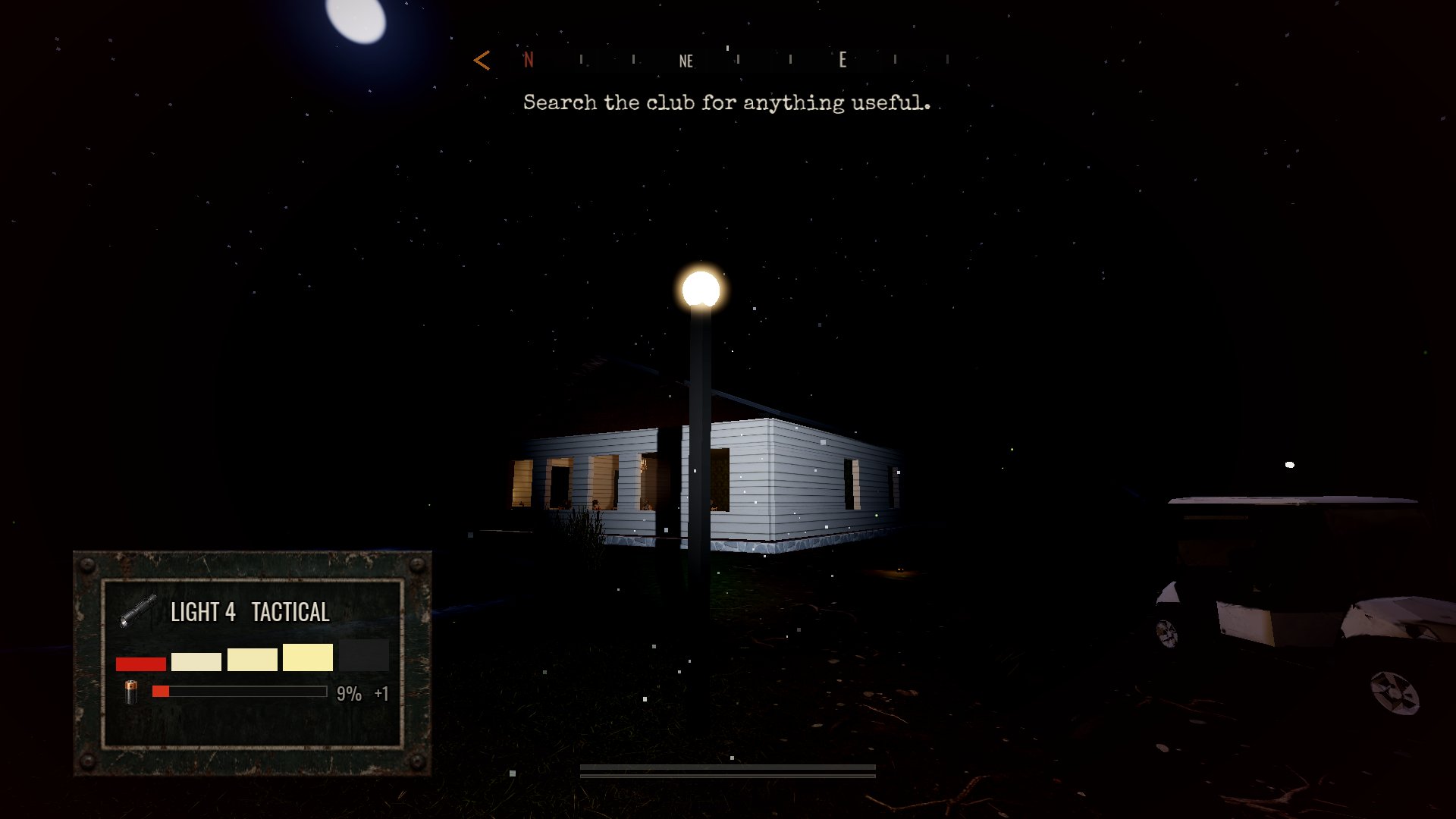 The country club. Its lights are still on.