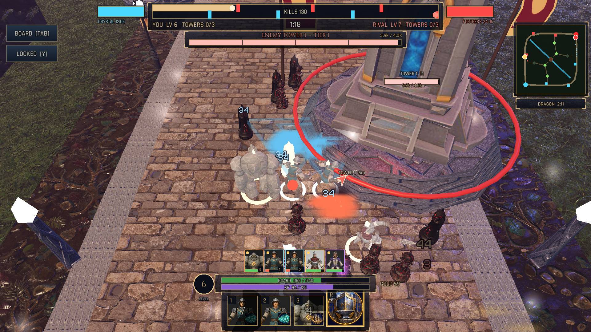 Bring your Board into range of the first tower.