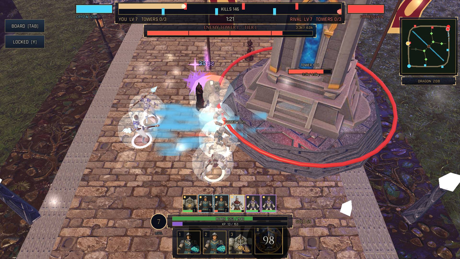 Two Oracles join a six-hero tower assault.