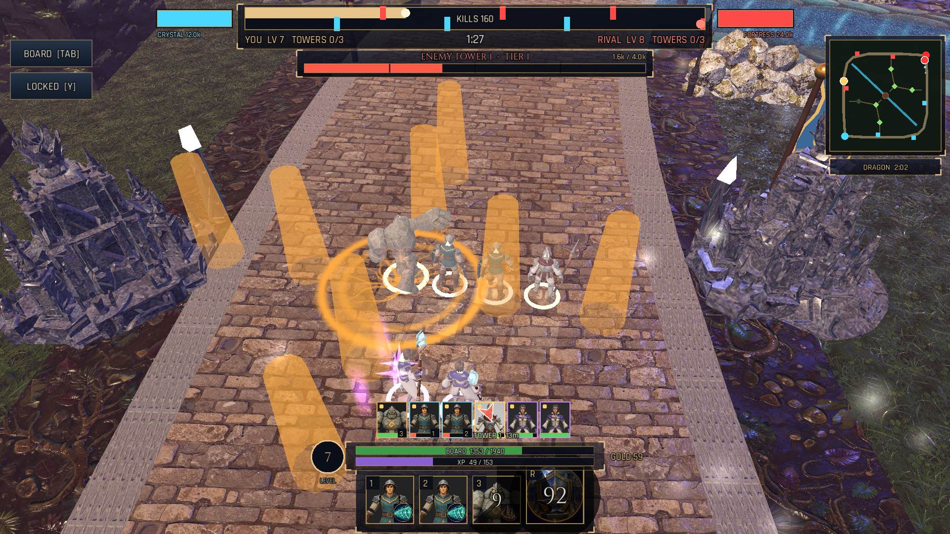 Cragguard raises stone pillars around the formation.