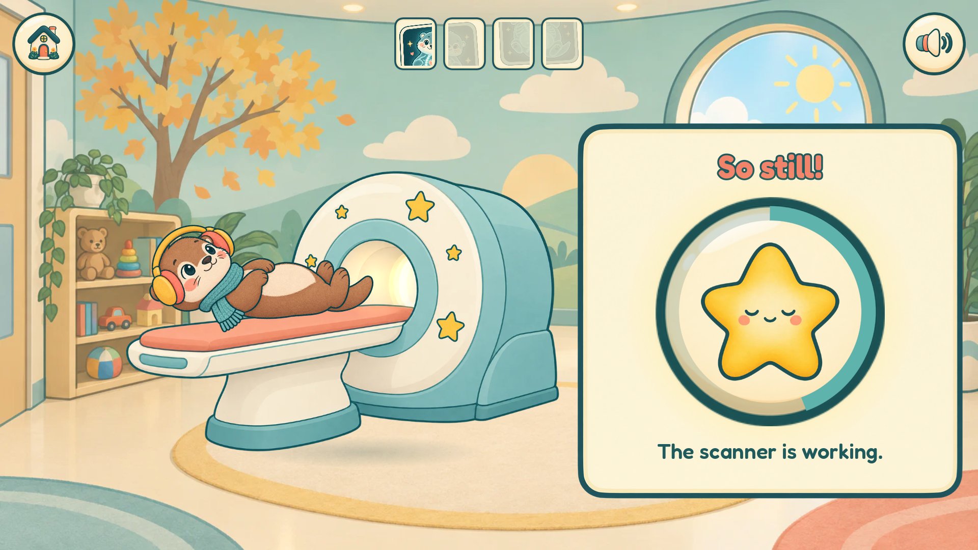 Rest a finger on the star and Pip lies still, like a statue.