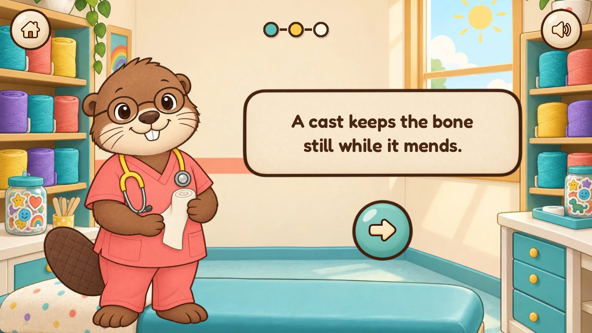 Dr. Bea explains each step in a few friendly words.