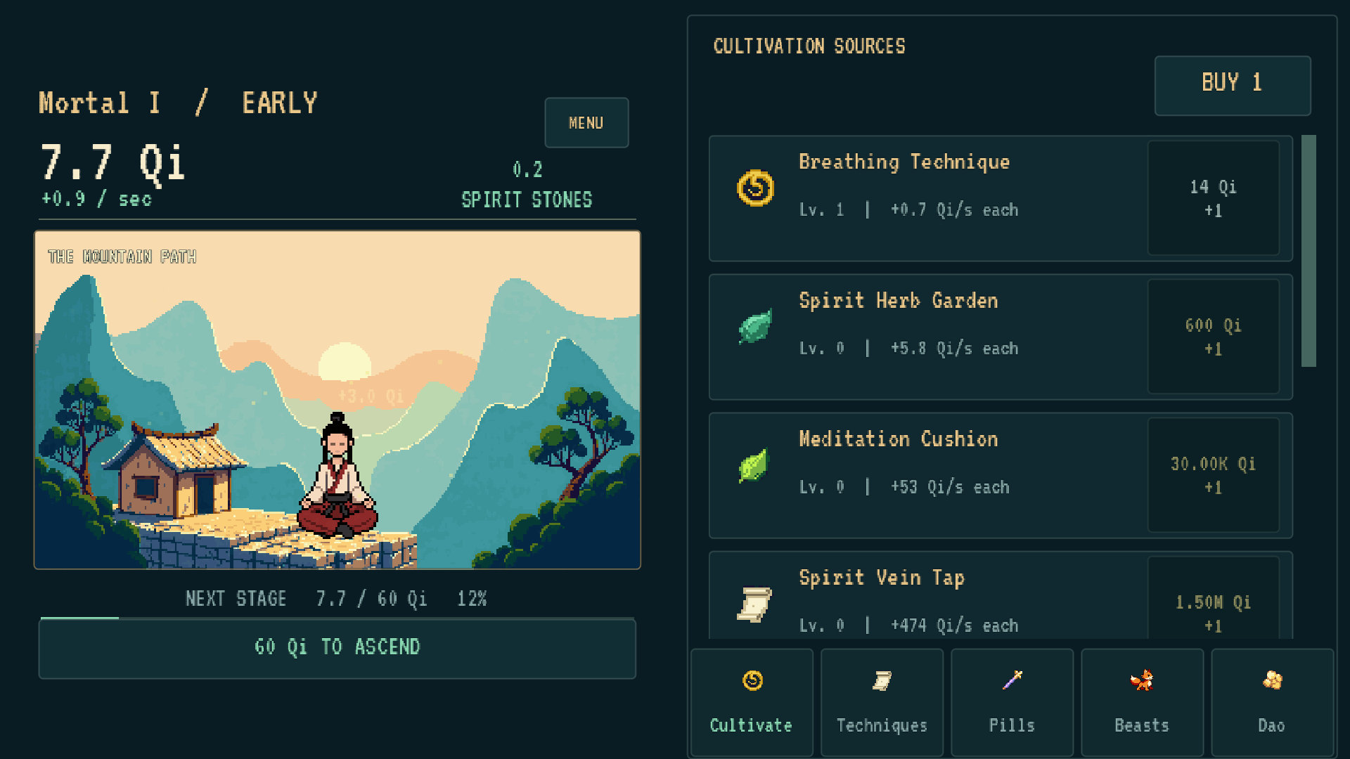 Grow your first passive Qi source.