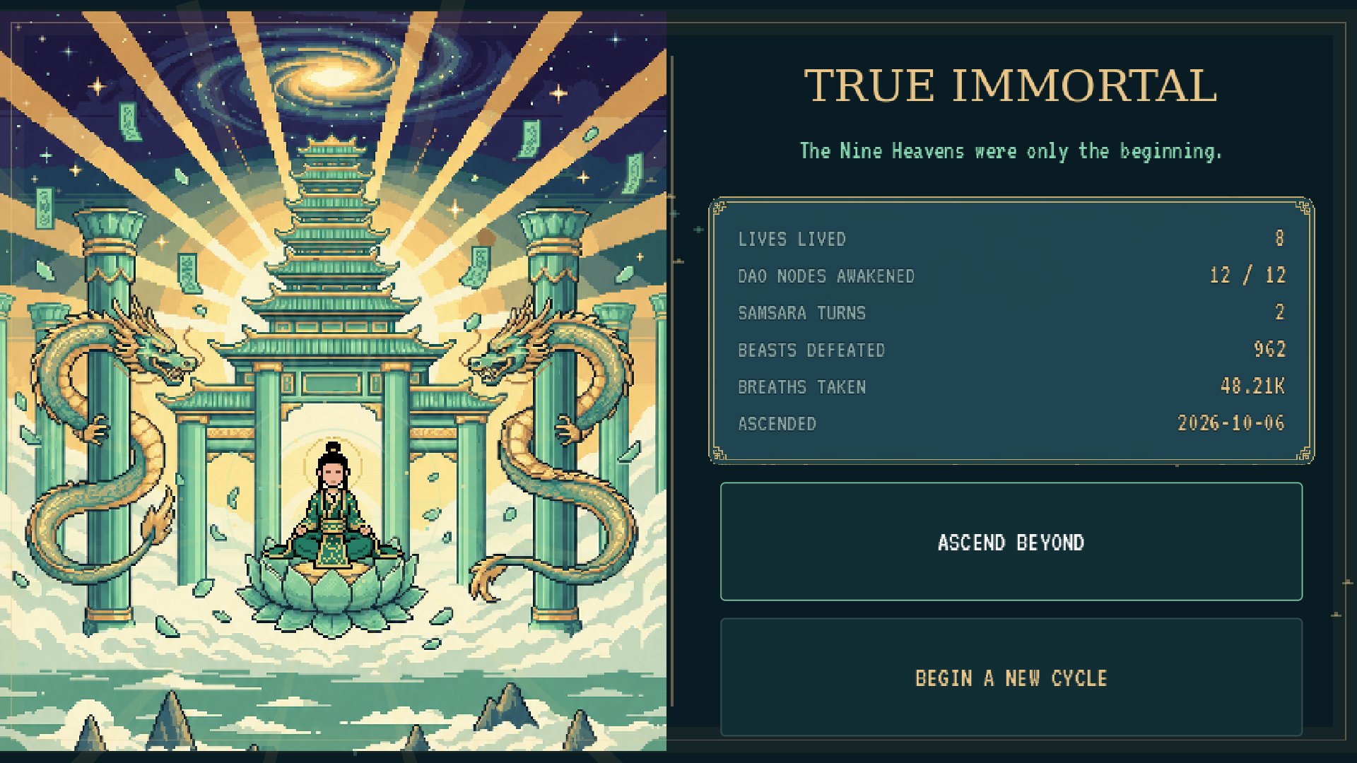 Becoming a True Immortal: a ceremony, and then the path goes on.
