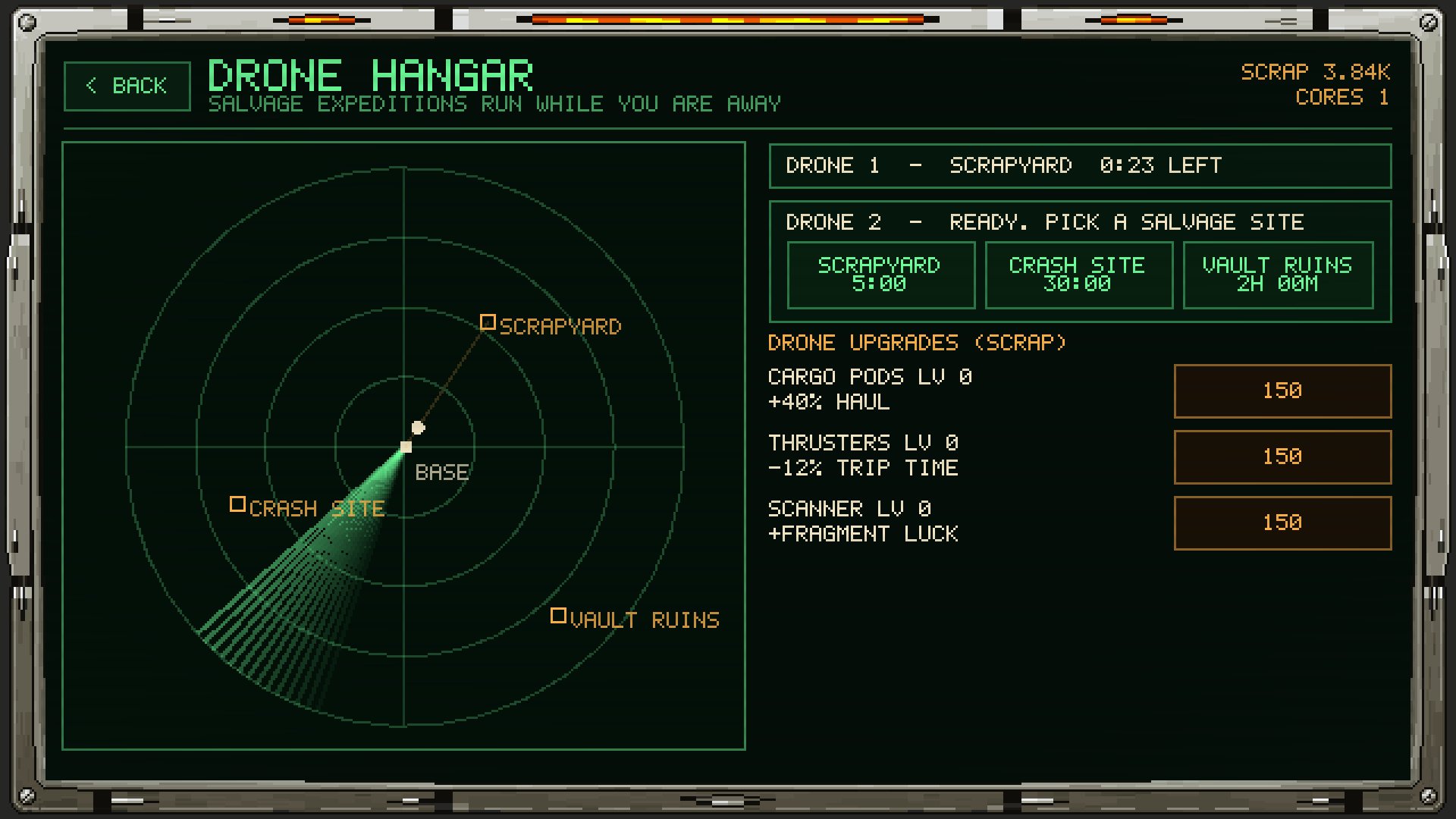 Drone Hangar: 5-minute, 30-minute and 2-hour runs that continue offline.